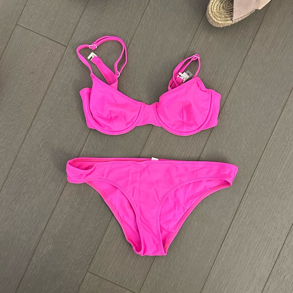 Solid & Striped hot pink bikini